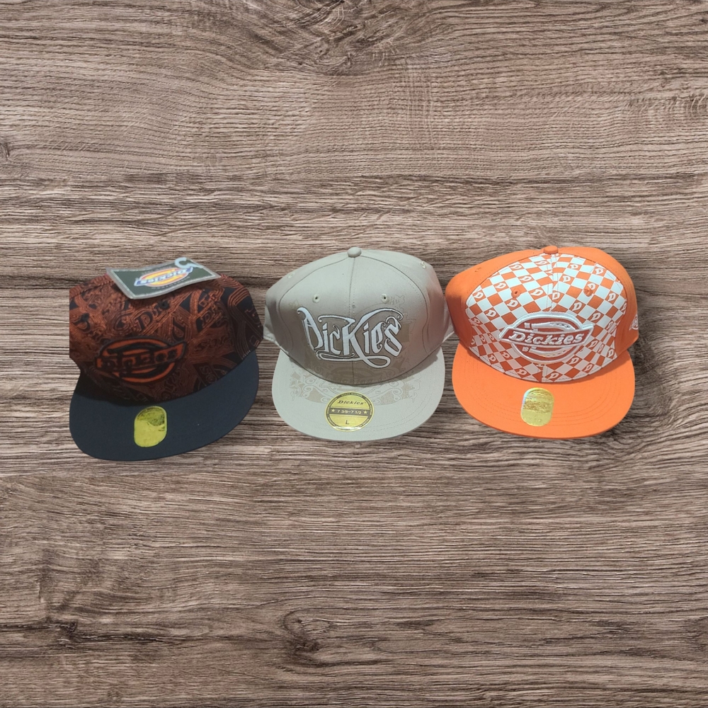 Dickies Snapback Hat Set - Brown, Gray, and Orange